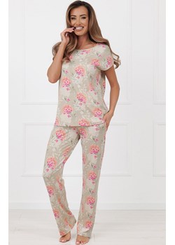 Piżama damska z długimi spodniami Harmonia, Kolor beżowy-wzór, Rozmiar S, Italian Fashion ze sklepu Intymna w kategorii Piżamy damskie - zdjęcie 188786043