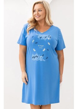 Bawełniana koszula nocna damska niebieska plus size 178, Kolor niebieski, Rozmiar XL, Regina ze sklepu Intymna w kategorii Koszule nocne - zdjęcie 188786104