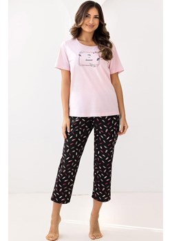 Bawełniana piżama damska różowa 733, Kolor różowo-czarny, Rozmiar M, Regina ze sklepu Intymna w kategorii Piżamy damskie - zdjęcie 188786111