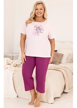 Bawełniana piżama damska plus size różowa 739, Kolor różowy, Rozmiar XXL, Regina ze sklepu Intymna w kategorii Piżamy damskie - zdjęcie 188786144