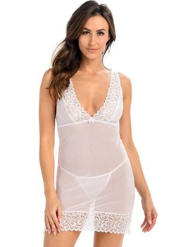 Transparentna koszulka z koronką biała Excellent 2128, Kolor biały, Rozmiar L/XL, Teyli ze sklepu Intymna w kategorii Koszule nocne - zdjęcie 188786180