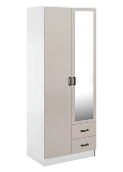 Skandynawska szafa z lustrem biały + kaszmir - Larimox ze sklepu Edinos.pl w kategorii Szafy - zdjęcie 188786202