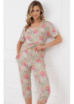 Piżama damska ze spodniami 3/4 Harmonia, Kolor beżowy-wzór, Rozmiar S, Italian Fashion ze sklepu Primodo w kategorii Piżamy damskie - zdjęcie 188786361