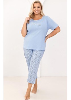 Bawełniana piżama damska plus size niebieska 736, Kolor niebieski, Rozmiar XXL, Regina ze sklepu Primodo w kategorii Piżamy damskie - zdjęcie 188786422