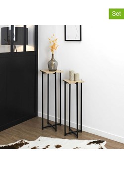 Rétro Chic Stoliki (2 szt.) w kolorze czarno-brązowym ze sklepu Limango Polska w kategorii Stoliki kawowe - zdjęcie 188791300