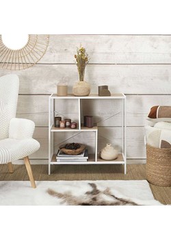 THE HOME DECO FACTORY Regał stojący w kolorze jasnobrązowo-białym - 80 x 79 x 5,5 cm ze sklepu Limango Polska w kategorii Regały i witryny - zdjęcie 188791361