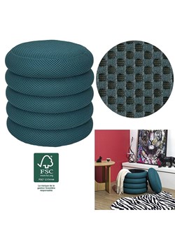 Rétro Chic Puf "Atome" w kolorze morskim - wys. 44 x Ø 38 cm ze sklepu Limango Polska w kategorii Pufy i siedziska - zdjęcie 188791770