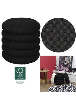 Rétro Chic Puf "Atome" w kolorze czarnym - wys. 44 x Ø 38 cm ze sklepu Limango Polska w kategorii Pufy i siedziska - zdjęcie 188791784