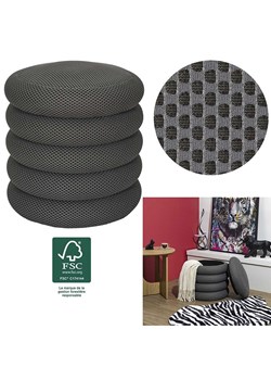 Rétro Chic Puf "Atome" w kolorze szarym - wys. 44 x Ø 38 cm ze sklepu Limango Polska w kategorii Pufy i siedziska - zdjęcie 188791791