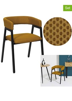 Rétro Chic Krzesła (2 szt.) "Atome" w kolorze musztardowym - 50 x 74 x 50,5 cm ze sklepu Limango Polska w kategorii Meble - zdjęcie 188791871