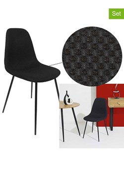 Rétro Chic Krzesła (4 szt.) "Atome" w kolorze czarnym - 44 x 86 x 54 cm ze sklepu Limango Polska w kategorii Meble - zdjęcie 188791952