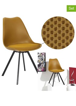 Rétro Chic Krzesła (4 szt.) "Atome" w kolorze jasnobrązowym - 47 x 82 x 52 cm ze sklepu Limango Polska w kategorii Meble - zdjęcie 188792024