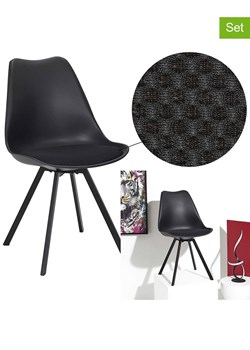 Rétro Chic Krzesła (4 szt.) "Atome" w kolorze czarnym - 47 x 82 x 52 cm ze sklepu Limango Polska w kategorii Meble - zdjęcie 188792034