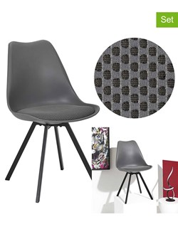 Rétro Chic Krzesła (4 szt.) "Atome" w kolorze szarym - 47 x 82 x 52 cm ze sklepu Limango Polska w kategorii Meble - zdjęcie 188792044