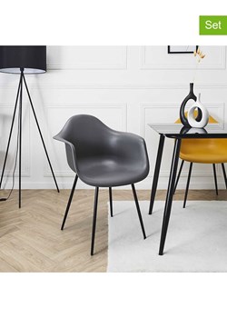 Rétro Chic Fotele (4 szt.) "Gustav" w kolorze szarym - 62 x 85 x 59 cm ze sklepu Limango Polska w kategorii Pufy i siedziska - zdjęcie 188792100