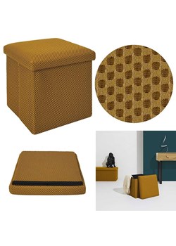 Rétro Chic Hocker "Atome" w kolorze musztardowym ze schowkiem - 38 x 38 x 38 cm ze sklepu Limango Polska w kategorii Pufy i siedziska - zdjęcie 188792124