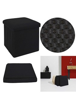 Rétro Chic Hocker "Atome" w kolorze czarnym ze schowkiem - 38 x 38 x 38 cm ze sklepu Limango Polska w kategorii Pufy i siedziska - zdjęcie 188792133