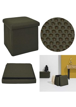 Rétro Chic Hocker "Atome" w kolorze khaki ze schowkiem - 38 x 38 x 38 cm ze sklepu Limango Polska w kategorii Pufy i siedziska - zdjęcie 188792142