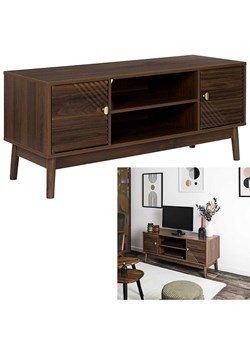 THE HOME DECO FACTORY Szafka RTV "Tiffany" w kolorze brązowym - 110 x 48 x 40 cm ze sklepu Limango Polska w kategorii Meble - zdjęcie 188792253