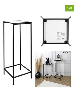 Rétro Chic Stoliki (2 szt.) "Felicity" w kolorze czarno-białym - 34 x 90 x 34 cm ze sklepu Limango Polska w kategorii Stoliki kawowe - zdjęcie 188792590