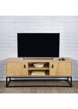 THE HOME DECO FACTORY Szafka RTV "Abbott" w kolorze brązowo-czarnym - 117 x 48 x 39 cm ze sklepu Limango Polska w kategorii Meble - zdjęcie 188792674