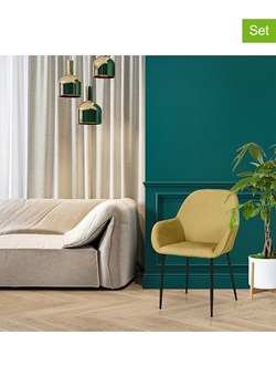 Rétro Chic Krzesła (2 szt.) "Giulia" w kolorze żółtym - 59 x 84 x 44,5 cm ze sklepu Limango Polska w kategorii Meble - zdjęcie 188792823