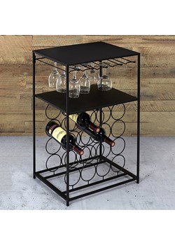 Rétro Chic Regał w kolorze czarnym na wino - 45 x 70 x 35 cm ze sklepu Limango Polska w kategorii Naczynia - zdjęcie 188792863