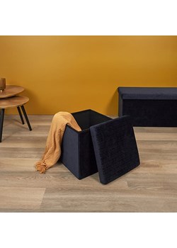 Rétro Chic Hocker w kolorze granatowym ze schowkiem - 38 x 38 x 38 cm ze sklepu Limango Polska w kategorii Pufy i siedziska - zdjęcie 188793000