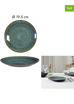 THE HOME DECO FACTORY Talerze śniadaniowe (6 szt.) "Elia" w kolorze czarno-zielonym - Ø 19,5 cm ze sklepu Limango Polska w kategorii Naczynia - zdjęcie 188793113