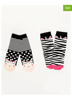 Denokids Skarpety (2 pary) "Zebra" w kolorze czarno-białym ze sklepu Limango Polska w kategorii Skarpetki dziecięce - zdjęcie 188797602