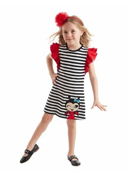 Denokids Sukienka "Ladybug" w kolorze czarno-biało-czerwonym ze sklepu Limango Polska w kategorii Sukienki dziewczęce - zdjęcie 188798492