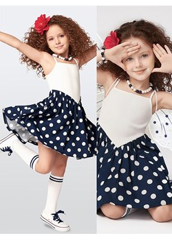 Denokids Sukienka w kolorze biało-granatowym ze sklepu Limango Polska w kategorii Sukienki dziewczęce - zdjęcie 188800090