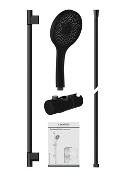 Schütte Zestaw prysznicowy "Capri" w kolorze czarnym z drążkiem ze sklepu Limango Polska w kategorii Akcesoria łazienkowe - zdjęcie 188803042