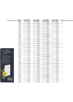 Schütte Zasłona prysznicowa "White Wave" w kolorze białym - 180 x 200 cm ze sklepu Limango Polska w kategorii Akcesoria łazienkowe - zdjęcie 188803404