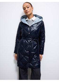 Mohito - Pikowany granatowy płaszcz - granatowy ze sklepu Mohito w kategorii Płaszcze damskie - zdjęcie 188806263