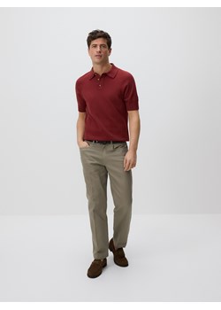 Reserved - Bawełniany sweter polo - czerwony ze sklepu Reserved w kategorii Swetry męskie - zdjęcie 188807370