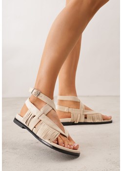 Beżowe Sandały w Stylu Rzymianek z Frędzlami Lysoph ze sklepu born2be.pl w kategorii Sandały damskie - zdjęcie 188808732