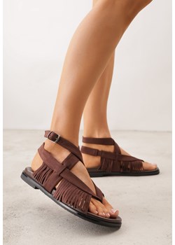 Brązowe Sandały w Stylu Rzymianek z Frędzlami Lysoph ze sklepu born2be.pl w kategorii Sandały damskie - zdjęcie 188808741