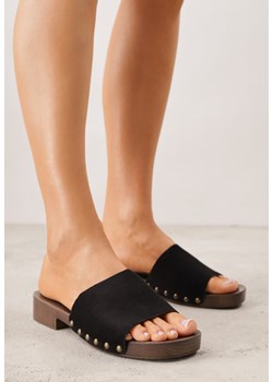 Czarne Klapki z Nitami Lephiaphe ze sklepu renee.pl w kategorii Klapki damskie - zdjęcie 188809923