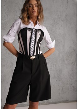 Czarne Szorty Bermudy Eleganckie z Paskiem High Waist Rhodissa ze sklepu renee.pl w kategorii Szorty - zdjęcie 188810401