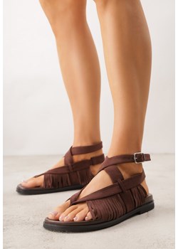 Brązowe Sandały Typu Rzymianki Ozdobione Frędzlami Casasos ze sklepu renee.pl w kategorii Sandały damskie - zdjęcie 188810502