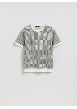 Reserved - Strukturalny sweter z krótkim rękawem - jasnoszary ze sklepu Reserved w kategorii Swetry męskie - zdjęcie 188811472