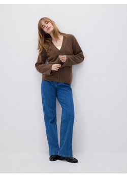 Reserved - Kardigan z kieszeniami - brązowy ze sklepu Reserved w kategorii Swetry damskie - zdjęcie 188811614