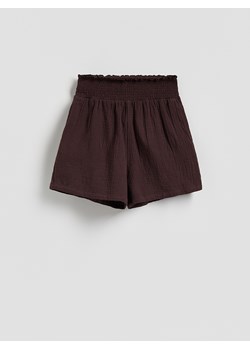Reserved - Muślinowe szorty - ciemnobrązowy ze sklepu Reserved w kategorii Szorty - zdjęcie 188812041