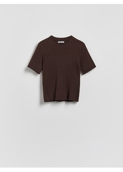 Reserved - Sweter ze strukturalnym splotem - ciemnobrązowy ze sklepu Reserved w kategorii Swetry damskie - zdjęcie 188812131