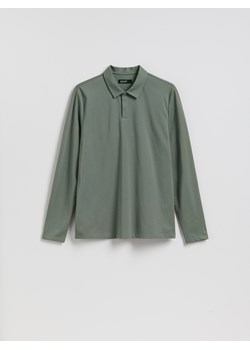 Reserved - Koszulka polo z bawełną merceryzowaną - zielony ze sklepu Reserved w kategorii T-shirty męskie - zdjęcie 188812133