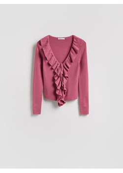 Reserved - Sweter z falbanką - jasnofioletowy ze sklepu Reserved w kategorii Bluzki damskie - zdjęcie 188812262