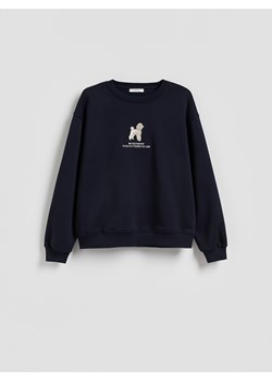 Reserved - Bluza z haftem - granatowy ze sklepu Reserved w kategorii Bluzy damskie - zdjęcie 188812450