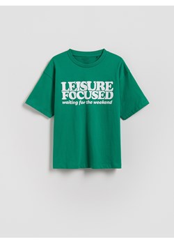 Reserved - T-shirt z nadrukiem - zielony ze sklepu Reserved w kategorii T-shirty chłopięce - zdjęcie 188812564