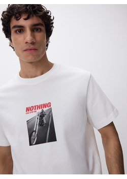 Reserved - T-shirt comfort z nadrukiem - złamana biel ze sklepu Reserved w kategorii T-shirty męskie - zdjęcie 188812661